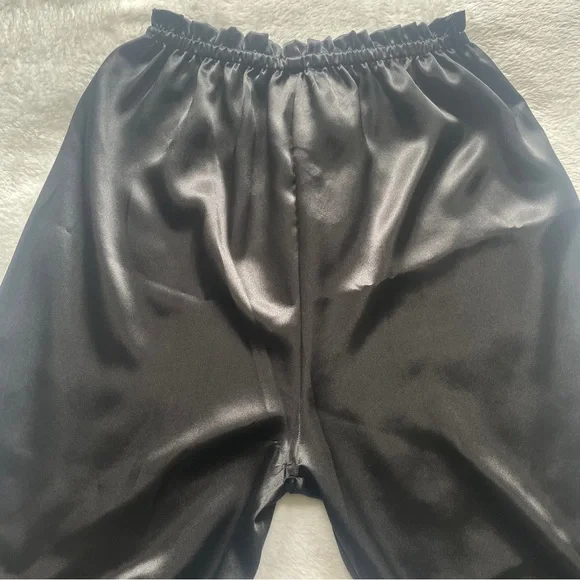 Hudson’s Bay Satin Pajama Pants Small Black Soft Luxury Sleepwear - Picture 4 of 16